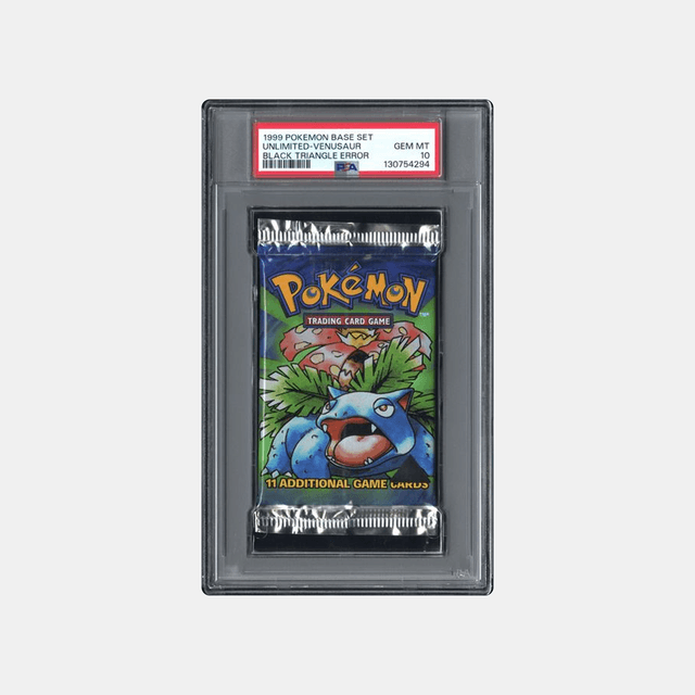 PSA 10 1999 Base Set Black Triangle Error Pack - Venusaur Art