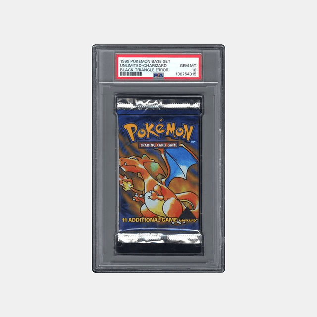 PSA 10 1999 Base Set Black Triangle Error Pack - Charizard Art